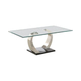 Pruitt Clear/Satin Glass Top Coffee Table