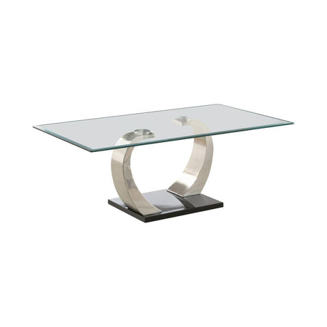 Pruitt Clear/Satin Glass Top Coffee Table