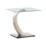 Pruitt Glass Top End Table Clear/Satin