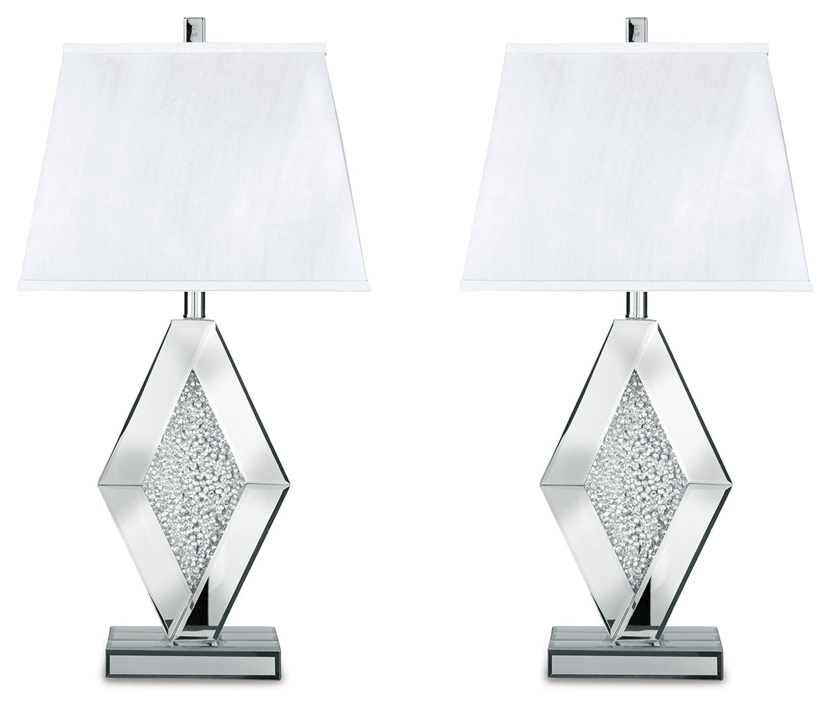 Prunella 2-Piece Table Lamp Set in Silver Finish by Ashley at Eve Furniture
