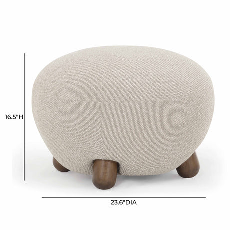 Pucker Warm Grey Boucle Ottoman by TOV Furniture at Eve Furniture