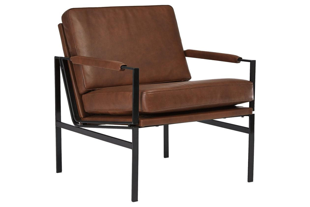Puckman Brown/Silver Finish Accent Chair by Ashley at Eve Furniture