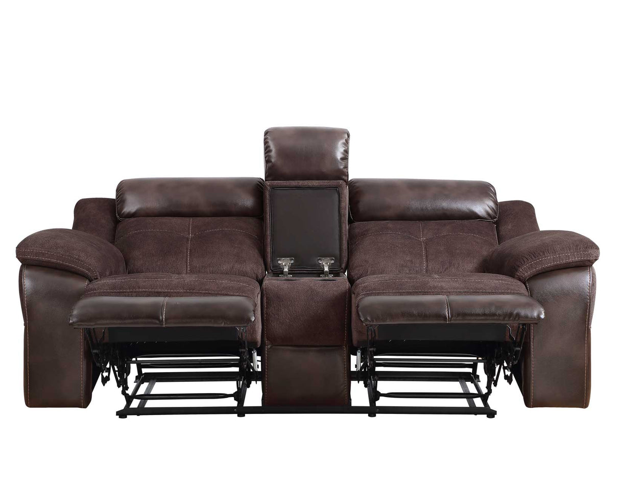 Pueblo Coffee Fabric/Leatherette 3-Piece Manual Reclining Set by Steve Silver at Eve Furniture