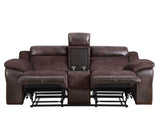 Pueblo Coffee Fabric/Leatherette 3-Piece Manual Reclining Set by Steve Silver at Eve Furniture