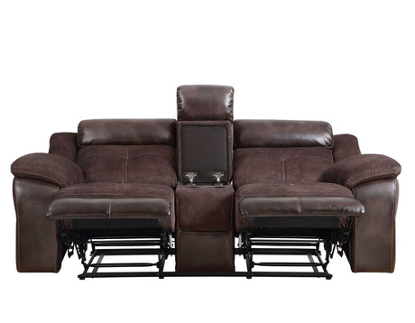 Pueblo Coffee Fabric/Leatherette 3-Piece Manual Reclining Set by Steve Silver at Eve Furniture