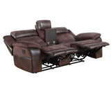 Pueblo Coffee Fabric/Leatherette 3-Piece Manual Reclining Set by Steve Silver at Eve Furniture