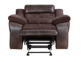 Pueblo Coffee Fabric/Leatherette 3-Piece Manual Reclining Set by Steve Silver at Eve Furniture