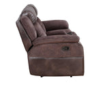 Pueblo Coffee Fabric/Leatherette 3-Piece Manual Reclining Set by Steve Silver at Eve Furniture