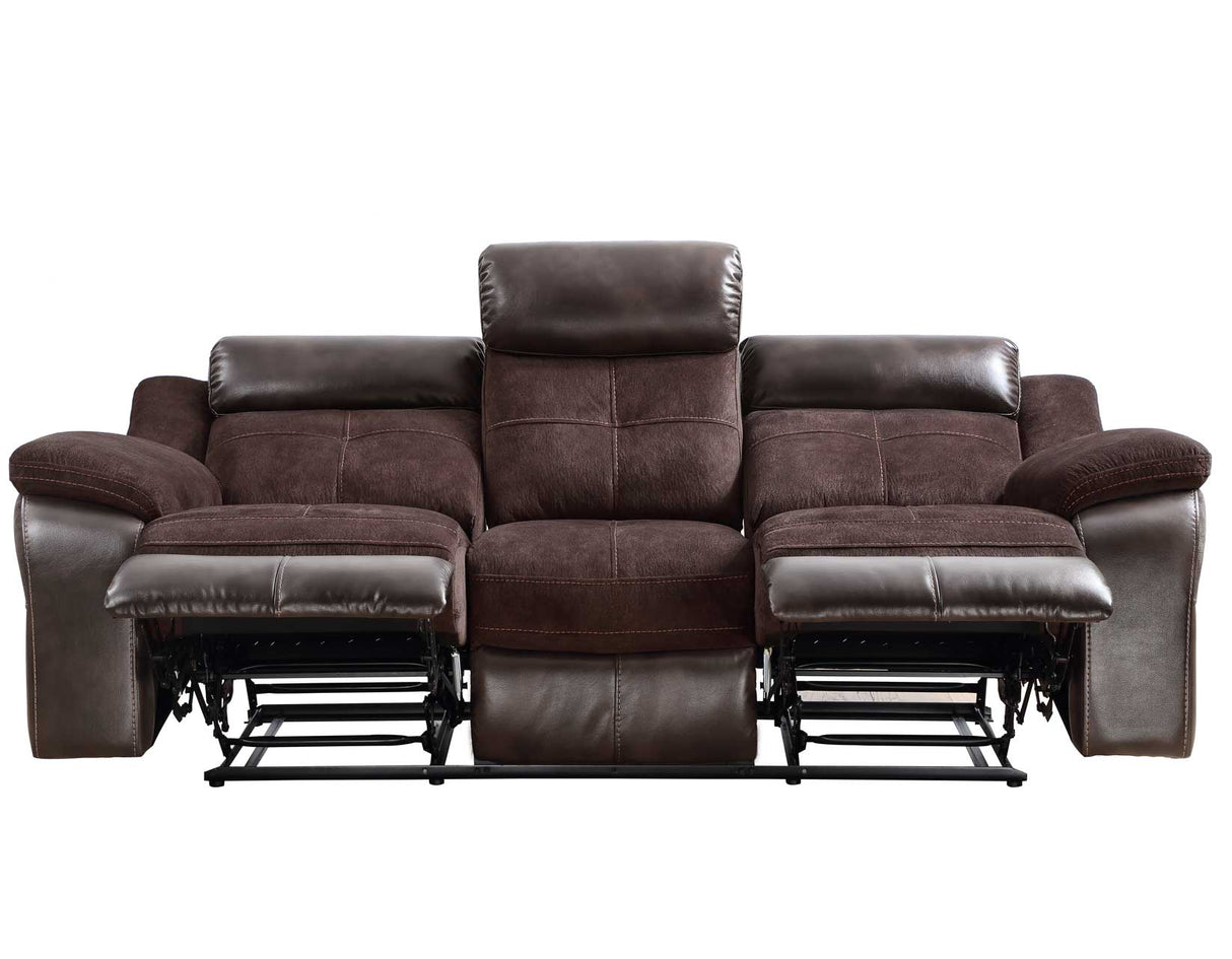 Pueblo Coffee Fabric/Leatherette 3-Piece Manual Reclining Set by Steve Silver at Eve Furniture