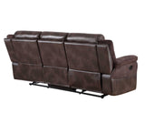 Pueblo Coffee Fabric/Leatherette 3-Piece Manual Reclining Set by Steve Silver at Eve Furniture