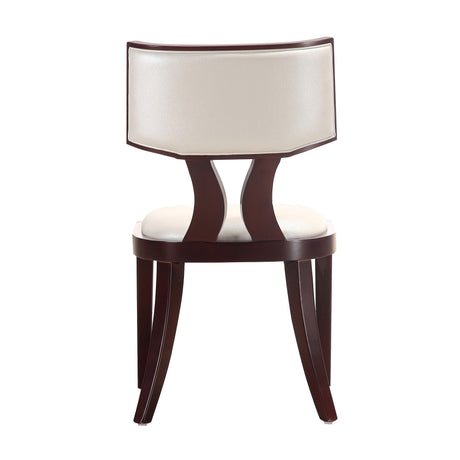 Pulitzer Dining Chair (Set of Two) in Pearl White and Walnut by Manhattan Comfort at Eve Furniture