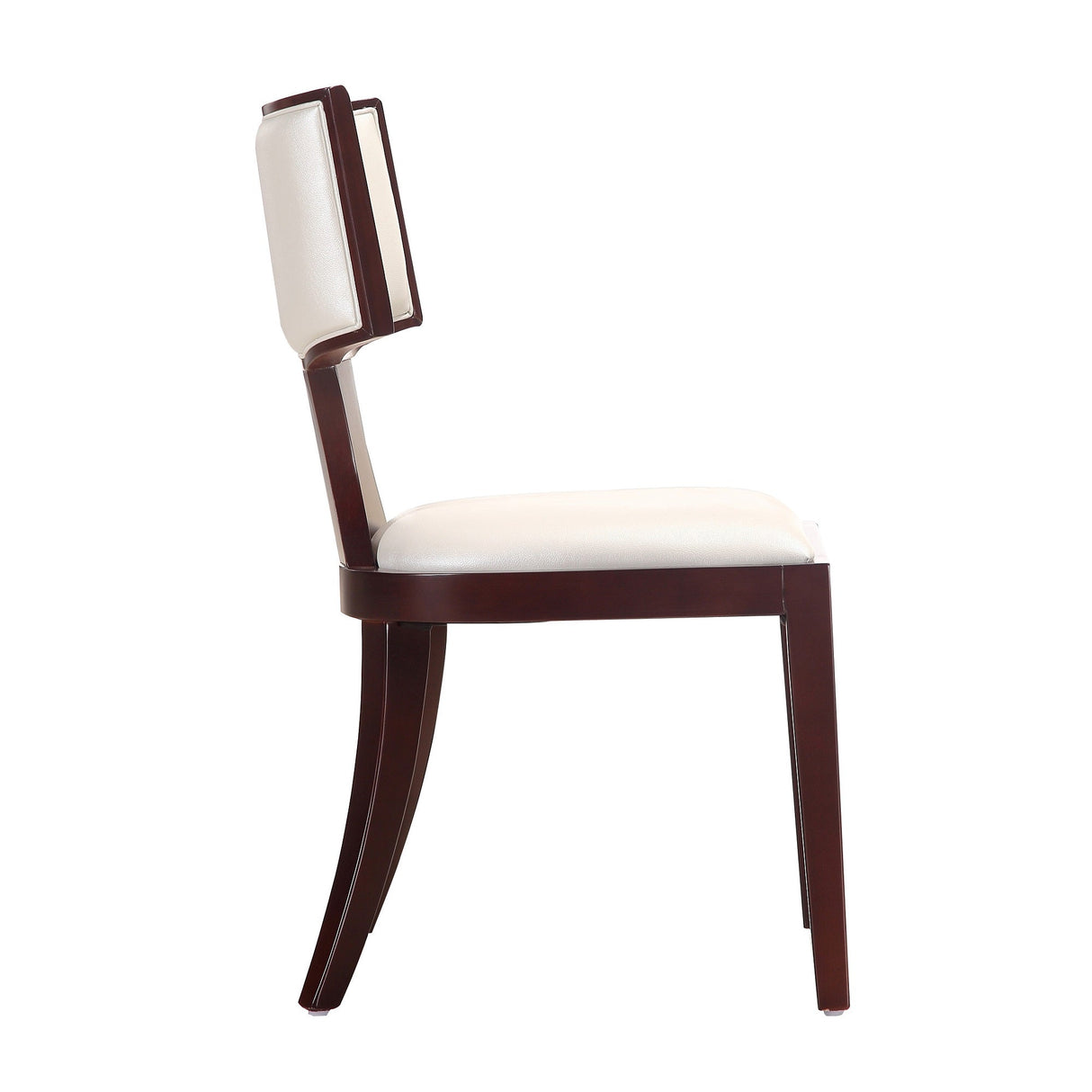 Pulitzer Dining Chair (Set of Two) in Pearl White and Walnut by Manhattan Comfort at Eve Furniture