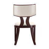 Pulitzer Dining Chair (Set of Two) in Pearl White and Walnut by Manhattan Comfort at Eve Furniture