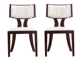 Pulitzer Dining Chair (Set of Two) in Pearl White and Walnut by Manhattan Comfort at Eve Furniture