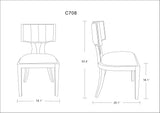 Pulitzer Dining Chair (Set of Two) in Silver and Walnut by Manhattan Comfort at Eve Furniture