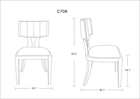 Pulitzer Dining Chair (Set of Two) in Silver and Walnut by Manhattan Comfort at Eve Furniture