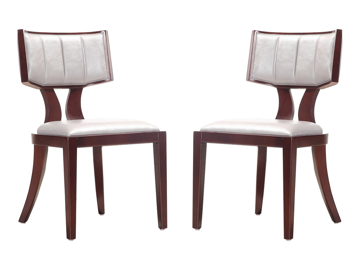 Pulitzer Dining Chair (Set of Two) in Silver and Walnut by Manhattan Comfort at Eve Furniture