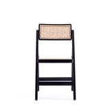 Pullman Folding Dining Chair in Black and Natural Cane (set of 2) by Manhattan Comfort at Eve Furniture