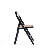Pullman Folding Dining Chair in Black and Natural Cane (set of 2) by Manhattan Comfort at Eve Furniture
