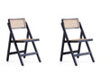 Pullman Folding Dining Chair in Black and Natural Cane (set of 2) by Manhattan Comfort at Eve Furniture