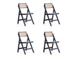 Pullman Folding Dining Chair in Black and Natural Cane (set of 4) by Manhattan Comfort at Eve Furniture