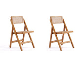 Pullman Folding Dining Chair in Nature Cane (set of 2) by Manhattan Comfort at Eve Furniture