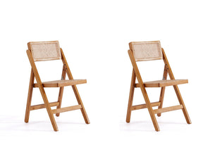 Pullman Folding Dining Chair in Nature Cane (set of 2) by Manhattan Comfort at Eve Furniture