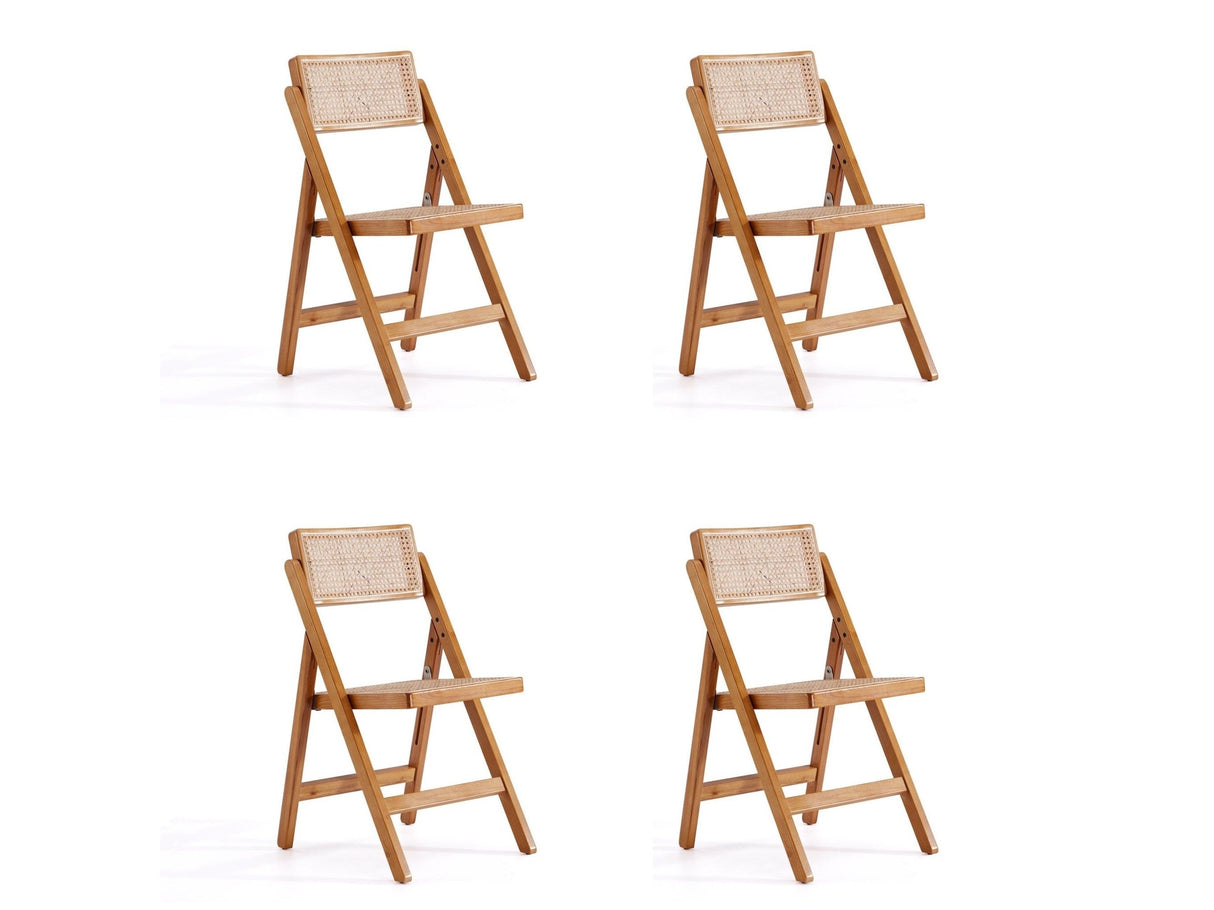 Pullman Folding Dining Chair in Nature Cane (set of 4) by Manhattan Comfort at Eve Furniture