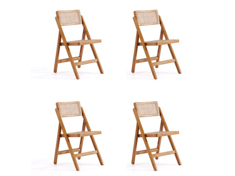 Pullman Folding Dining Chair in Nature Cane (set of 4) by Manhattan Comfort at Eve Furniture