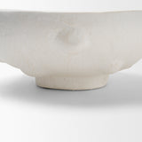 Punto Small White Paper Mache Dotted Centerpiece Bowl by Mercana at Eve Furniture
