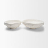 Punto Small White Paper Mache Dotted Centerpiece Bowl by Mercana at Eve Furniture