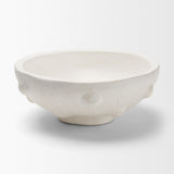 Punto Small White Paper Mache Dotted Centerpiece Bowl by Mercana at Eve Furniture