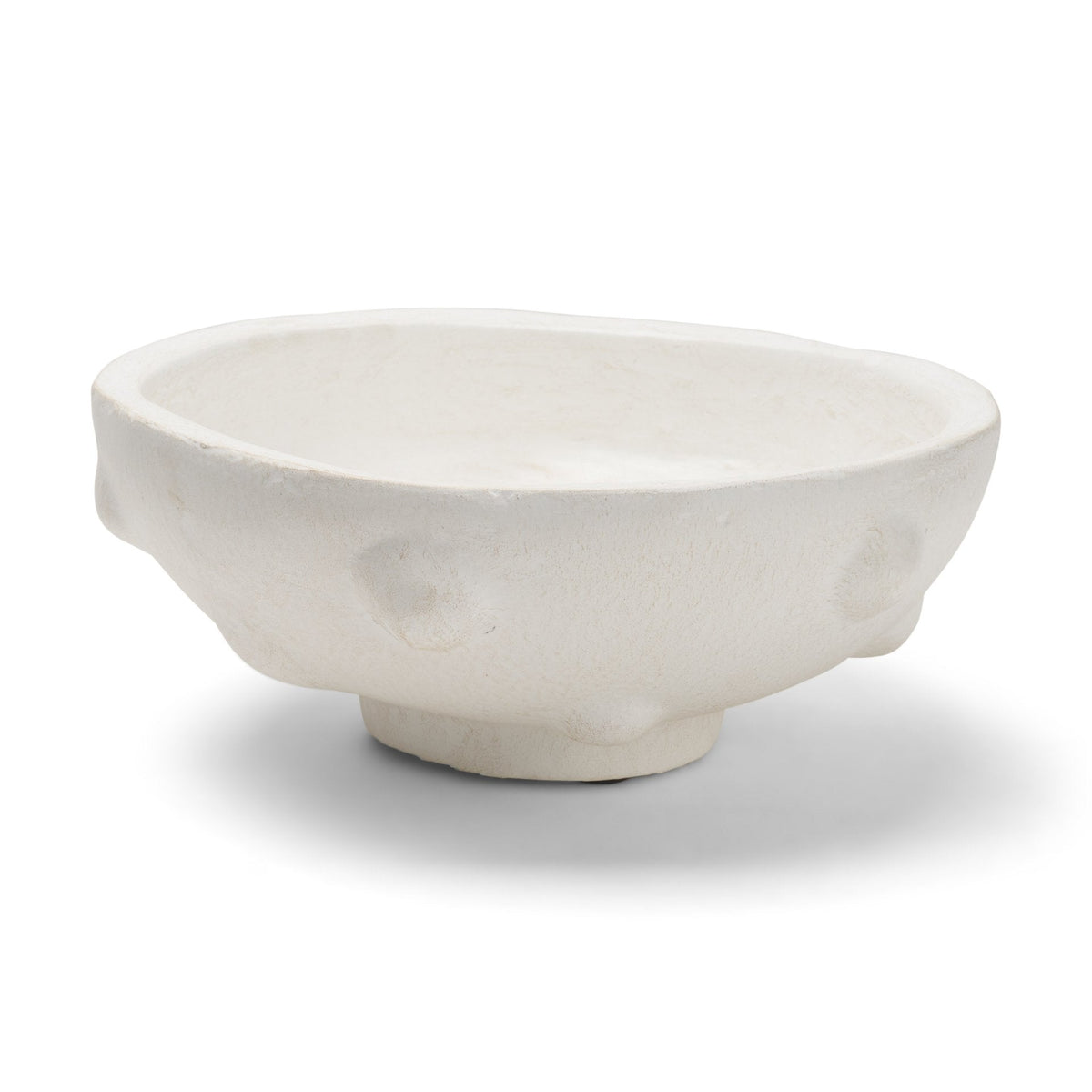 Punto Small White Paper Mache Dotted Centerpiece Bowl by Mercana at Eve Furniture