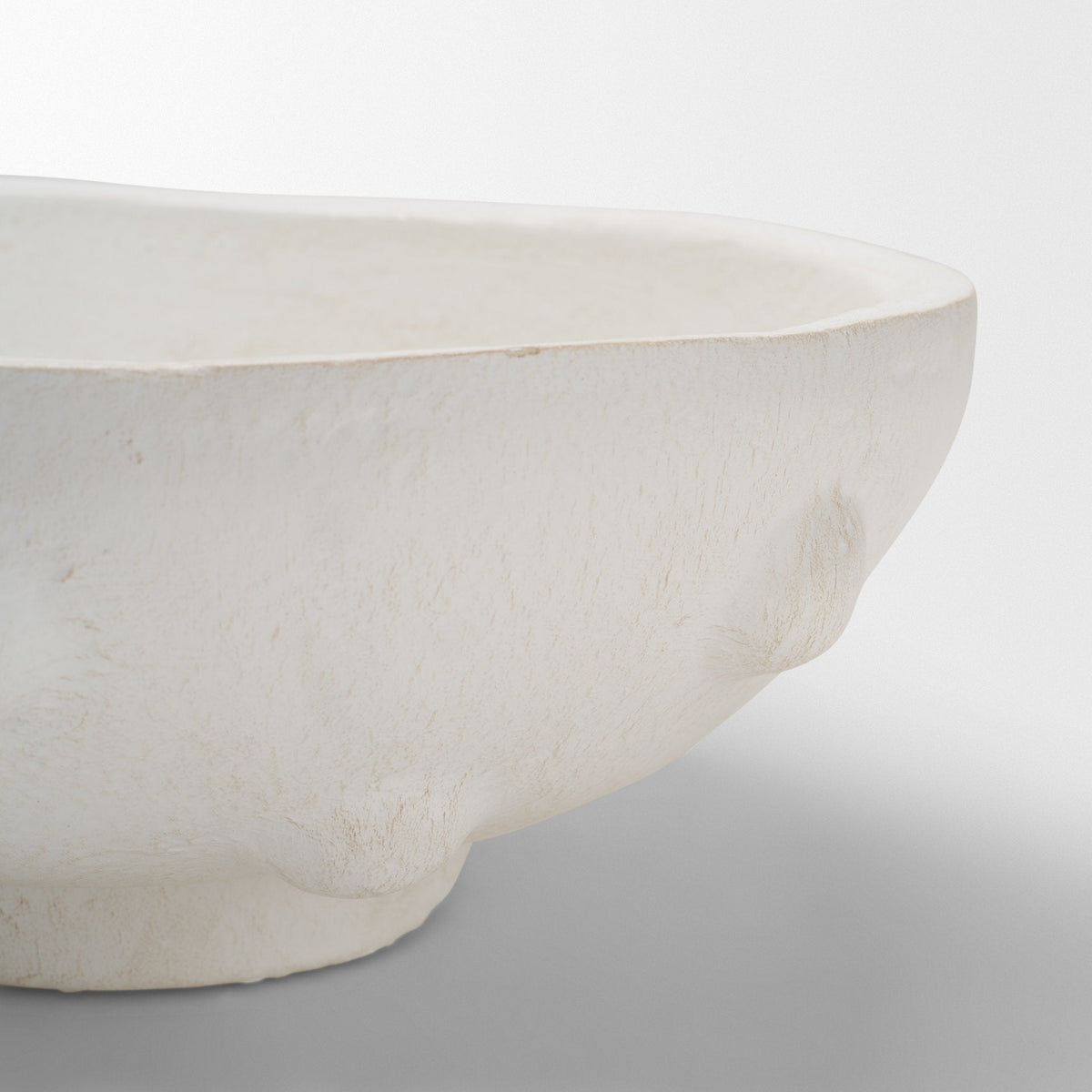 Punto Small White Paper Mache Dotted Centerpiece Bowl by Mercana at Eve Furniture