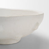 Punto Small White Paper Mache Dotted Centerpiece Bowl by Mercana at Eve Furniture