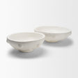 Punto Small White Paper Mache Dotted Centerpiece Bowl by Mercana at Eve Furniture
