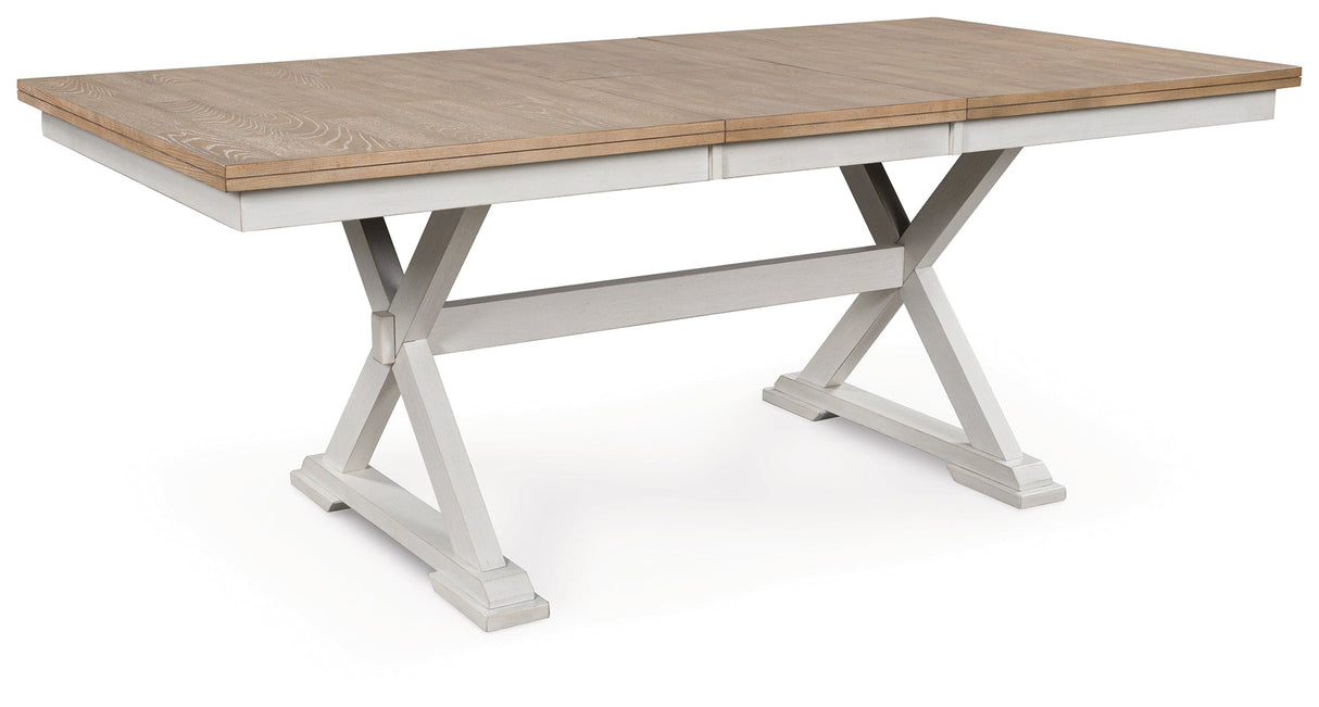 Purlaney Antique White/Natural Dining Butterfly Extension Table by Ashley at Eve Furniture