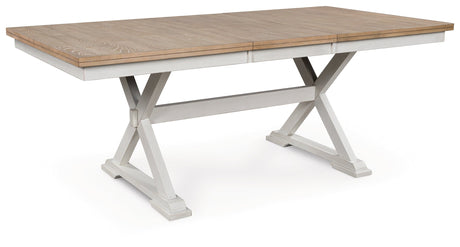 Purlaney Antique White/Natural Dining Butterfly Extension Table by Ashley at Eve Furniture