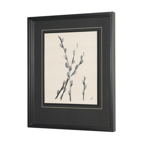 Pussy Willow by Cristina Bartl Villa Hand-Embellished Textured Framed Artwork Matted under Glass by Mercana at Eve Furniture