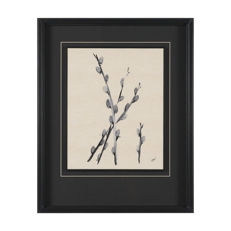 Pussy Willow by Cristina Bartl Villa Hand-Embellished Textured Framed Artwork Matted under Glass by Mercana at Eve Furniture