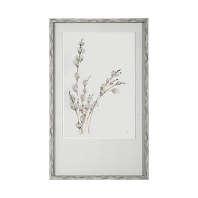 Pussy Willows V by Chris Paschke a Hand Embellished Textured Framed Art Print Matted under Glass by Mercana at Eve Furniture