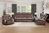 Putnam Brown Power Double Reclining Sofa by Homelegance at Eve Furniture