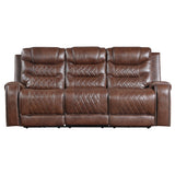 Putnam Brown Power Double Reclining Sofa by Homelegance at Eve Furniture