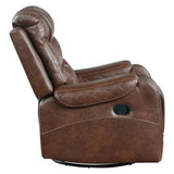 Putnam Brown Swivel Reclining Chair by Homelegance at Eve Furniture