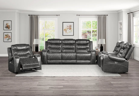 Putnam Gray Power Double Reclining Sofa by Homelegance at Eve Furniture