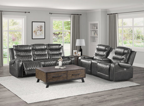 Putnam Gray Power Double Reclining Sofa by Homelegance at Eve Furniture