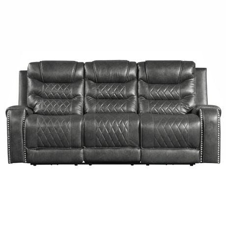 Putnam Gray Power Double Reclining Sofa by Homelegance at Eve Furniture