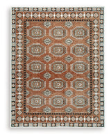 Qaabiz Sienna/Ivory/Black Large Rug by Ashley at Eve Furniture