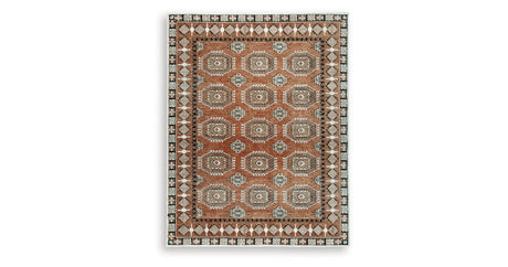Qaabiz Sienna/Ivory/Black Large Rug by Ashley at Eve Furniture