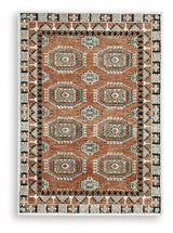 Qaabiz Sienna/Ivory/Black Medium Rug by Ashley at Eve Furniture